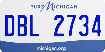 MI license plate DBL2734