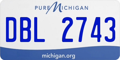 MI license plate DBL2743