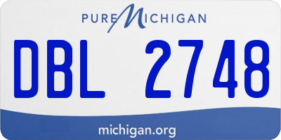 MI license plate DBL2748