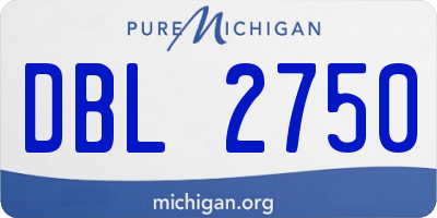 MI license plate DBL2750