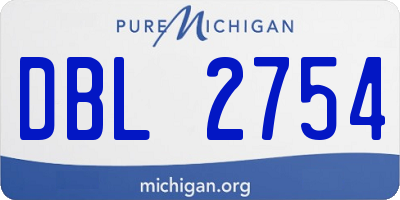 MI license plate DBL2754