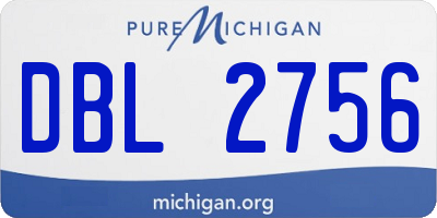 MI license plate DBL2756