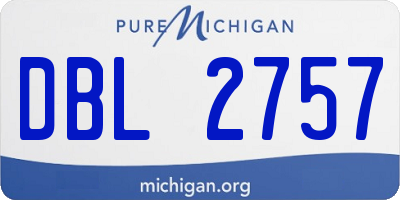 MI license plate DBL2757