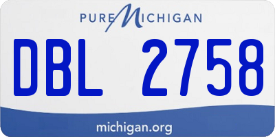 MI license plate DBL2758