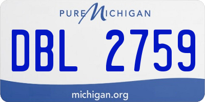 MI license plate DBL2759