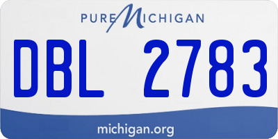 MI license plate DBL2783