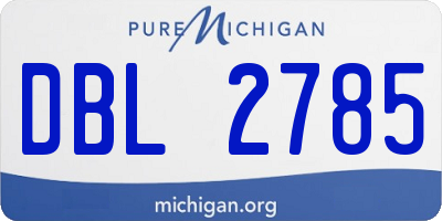 MI license plate DBL2785