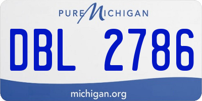 MI license plate DBL2786
