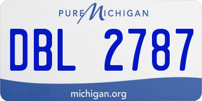 MI license plate DBL2787