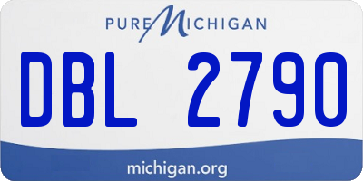 MI license plate DBL2790