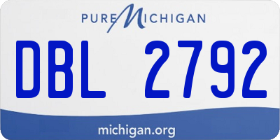 MI license plate DBL2792