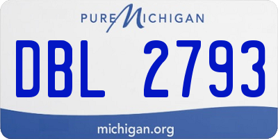 MI license plate DBL2793