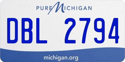 MI license plate DBL2794