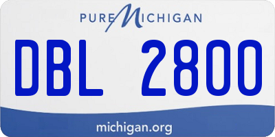 MI license plate DBL2800