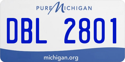 MI license plate DBL2801