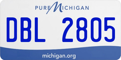 MI license plate DBL2805