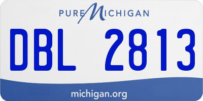 MI license plate DBL2813