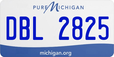 MI license plate DBL2825