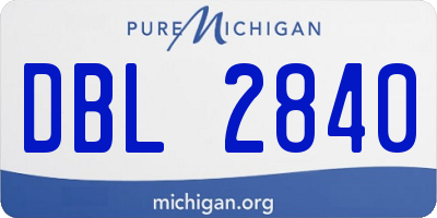 MI license plate DBL2840