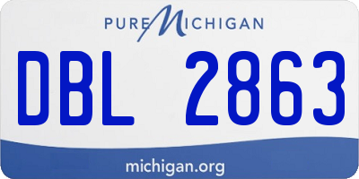 MI license plate DBL2863