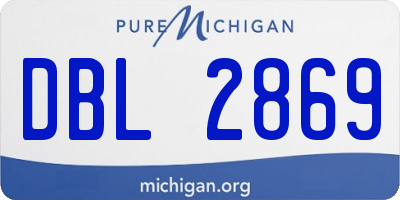 MI license plate DBL2869
