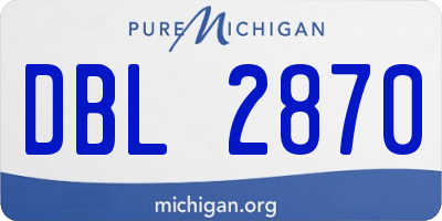 MI license plate DBL2870