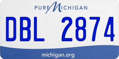 MI license plate DBL2874