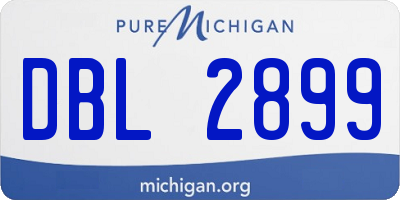 MI license plate DBL2899