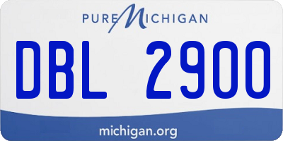 MI license plate DBL2900