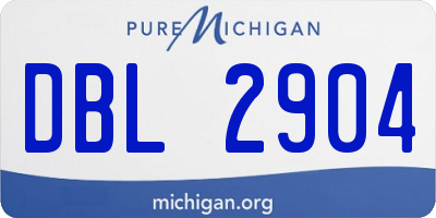 MI license plate DBL2904
