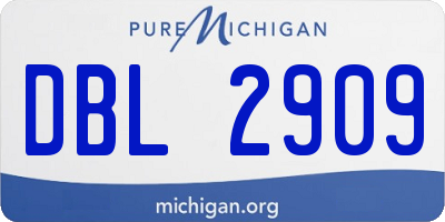 MI license plate DBL2909