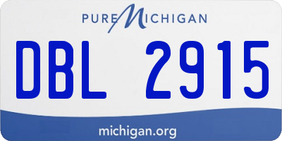 MI license plate DBL2915