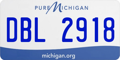 MI license plate DBL2918
