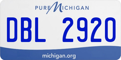 MI license plate DBL2920