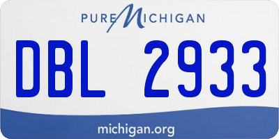 MI license plate DBL2933