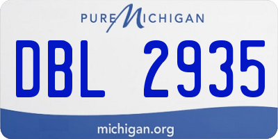 MI license plate DBL2935