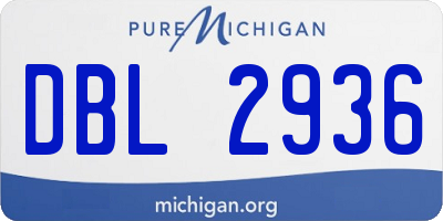 MI license plate DBL2936