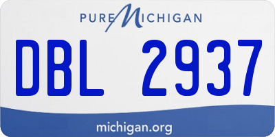 MI license plate DBL2937