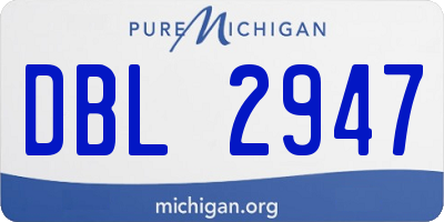 MI license plate DBL2947