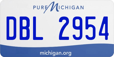 MI license plate DBL2954
