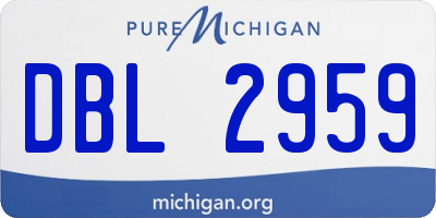 MI license plate DBL2959