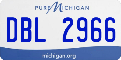 MI license plate DBL2966