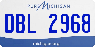 MI license plate DBL2968