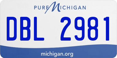 MI license plate DBL2981