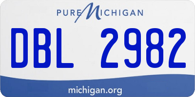 MI license plate DBL2982