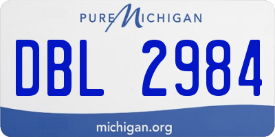 MI license plate DBL2984
