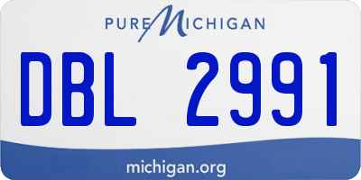 MI license plate DBL2991