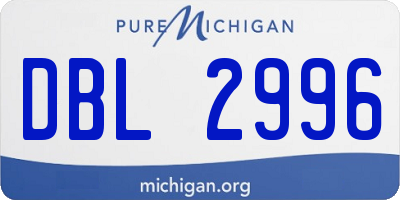 MI license plate DBL2996