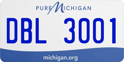 MI license plate DBL3001