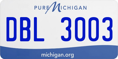 MI license plate DBL3003